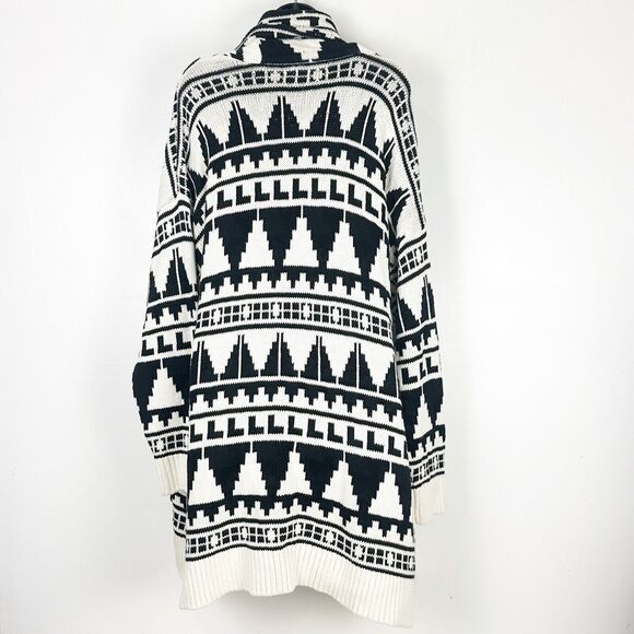 Lauren Ralph Lauren Geo-Motif 100% Cotton Shawl Collar Women’s Cardigan XXL Boho - Picture 14 of 16